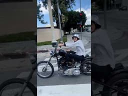 He asked if I ride on the back
