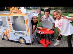Pretend Play Food Drive-Thru with Heidi & Zidane | Kids Fun Restaurant Roleplay!