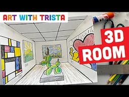 Create an Actual 3D art gallery with 1 Point Perspective Art Tutorial - Art With Trista