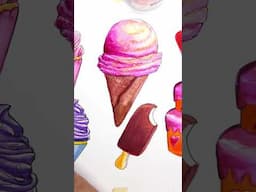 no! drawing and painting a summer ice cream - part 2/2🍦🩷 Birthday Candy Land Art 🩷