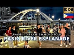 Crowded Sunday Walk at PASIG RIVER ESPLANADE in MANILA [4K] Philippines - March 2025