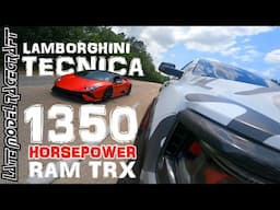 Lamborghini Huracán Tecnica races a RAM TRX - This TRX Destroyed Everything in Its Path!