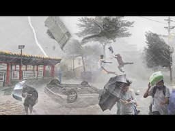 CHINA in Chaos! Powerful Winds & Hail Storm Strikes Guangxi, Destroy Cars & Buildings