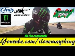Hulyan's Dad Rides a Racing Bike on a Racetrack! Riding a Sportbike Fast! Fast Motorcycles! Bikes!