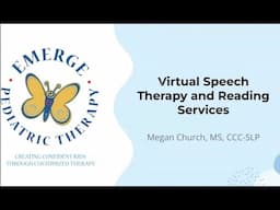 From Pages to Progress; Join Megan Church for a Virtual Speech Therapy and Reading Webinar!