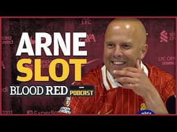 Arne Slot reacts after Liverpool win the Premier League