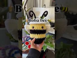 ❣️Introducing a new plushie family member❣️🐝🧋#crochet #crochetplushies #crochetbee #bee #plushies