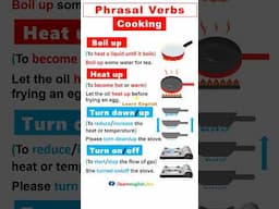 Cooking vocabulary in English | Cooking Phrasal verbs | Learn cooking English