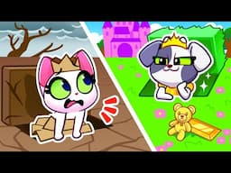 We Build Secret Rooms | Rich VS Broke Secret Room | Cardboard House Challenge Stories | Purr-Purr