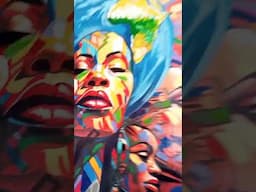 The painting visually represents the concept of Black power through its depiction of .....