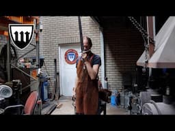 Forging a Teardrop Damascus longsword, part 2, making the guard and pommel.
