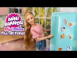 Mini Brands Mini Minis Fill the Fridge | Are They Doll Size? Fridge With Working Lights
