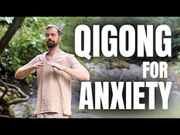 Qigong for Anxiety  | 10 Minute Daily Routine | Rainforest Waterfall Ambience in Costa Rica