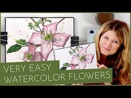 Very easy watercolor flowers