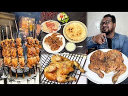 কয়লায় ঝলসানো মুরগী এবং সাদা কাবুলি পোলাও, নান, সালাদ, রায়তা 🔥 Namak Mandi Food Street 🇵🇰