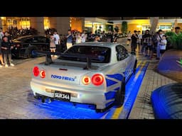 Paul Walker's R34 Skyline Leaves a GT-R Meet in STYLE! Heng's Garage Meet & Greet: Millenia Walk