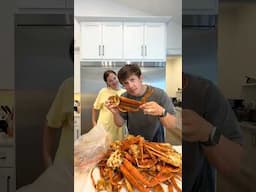 THE BEST SEAFOOD HACK 🦀 🤫  #taylorandsoph #family #couple #dad #food #husband #seafood #shorts