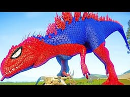 Jurassic Battle Kingdom - Spiderman Godzilla Vs Crocodile, Spiderman Spinosaurus JWE
