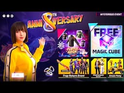 8th Anniversary Free Rewards Free Fire🥳🔥|Special Gold Royale Date|Free Fire New Event | Ff New Event