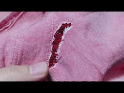 Magic stitches to fix a complicated hole in your shirt yourself / an innovative and amazing solution