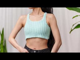 How to Crochet: Beginner Friendly Cropped Tank Top | Pattern & Tutorial DIY