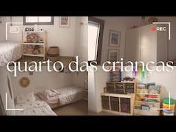 Tour real e detalhado pelo quarto das crianças - Quarto compartilhado menina e menino