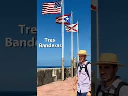 Las tres banderas del sitio histórico de San Juan, Puerto Rico