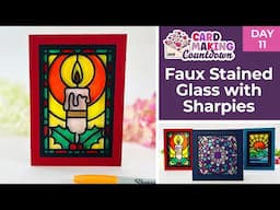 Faux Stained Glass with SHARPIES! ⭐ Day 11 Card Making Countdown 2025