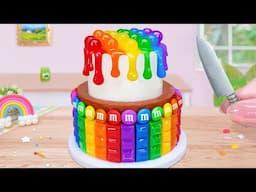 KITKAT & M&M Candy Making Chocolate Cake🍫Sweet Miniature Rainbow Chocolate Cake Dessert Recipe🍫