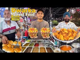 Delhi's No.1 Street food of Dwarka| Variety Samosa , Vada Pav , Healthy salad , Shahi Dahi Bhalle