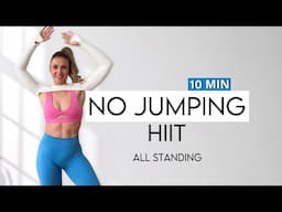 10 MIN FAT BURNING HIIT Workout - All Standing - Bodyweight only - No Jumping - Home Workout