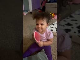 Elana does her own hair. #infant #babygirl #11monthsold #beauty #hairtutorial #hairstyle #babyhair