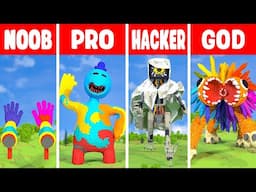 POPPY PLAYTIME 4 Statue Build Challenge in Minecraft - NOOB vs PRO vs HACKER vs GOD