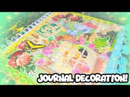 Decorate A New Journal With Me! |☘️  Nature Theme ☘️༉ ‧₊ ˚. ☘︎