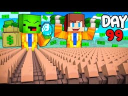 Mikey and JJ Survived 100 Days as MILLIONAIRES in Minecraft  - Maizen