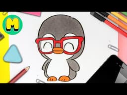 ¡Aprende a dibujar un pingüino kawaii paso a paso!