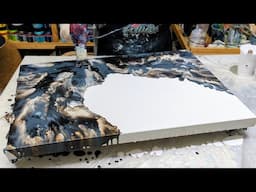 Moody CHAOS BLOWOUT! Abstract Acrylic Pour Painting