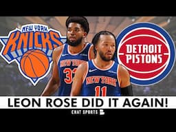 NY Knicks Get AWESOME News After Game 4 WIN vs. Detroit Pistons