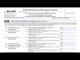 IRS Form 8879-EMP walkthrough (E-file Authorization for Employment Tax Returns)