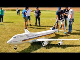 AMAZING HUGE BOEING 747-400 RC SCALE MODEL TURBINE JET AIRLINER / FLIGHT DEMONSTRATION !!!