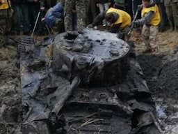 WW2 Valentine Tank, pulled from a swamp in Poland