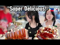 Korean Family Falls in Love with Lechon Belly & Chicken Inasal at Filipino Market!