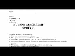BUTERE GIRLS HIGH , ECHOES OF MATHEMATICS, SECTION 2