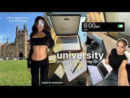 Productive university vlog 👩🏻‍🎓 6AM wakeup, finishing assignments, off-duty days, study with me