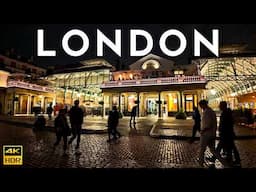LONDON Night Walk: Covent Garden to Jubilee Bridge London 4K