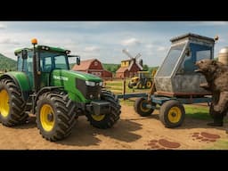 Iron Power on the Farm - Two Tractors vs. the Bear - Farm Defense Begins!