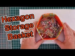 How to cut & sew a hexagon storage container for clips. EAsy hand sewing project for beginners