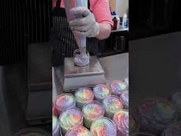 Piping Rainbow Scrubs! #moriversoap #missouririversoap #sugarscrubs #rainbow #rainbowscrub #pretty