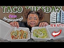 FIRST MUKBANG IN MY NEW APARTMENT!!! TACO TUESDAY | CHICKEN & PASTOR TACOS 🌮😍🤤