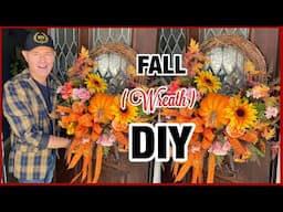 How To Make A NEW FALL WREATH /  Fall Wreath DIY  / Ramon At Home